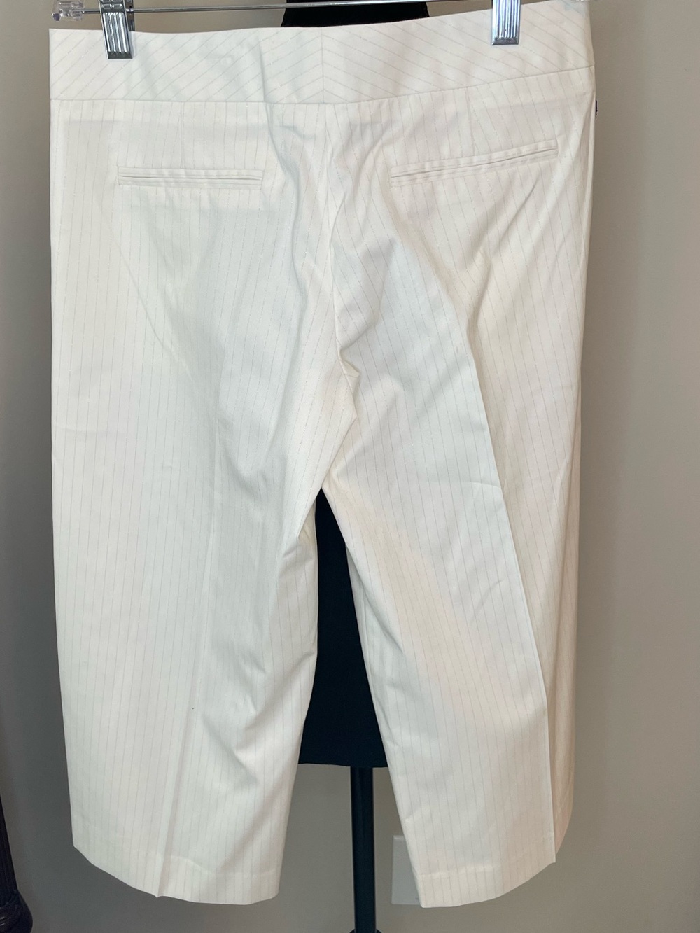 Vintage Marciano Cream Pinstripe Tailored Wide-Leg Pants - Picture 2 of 4